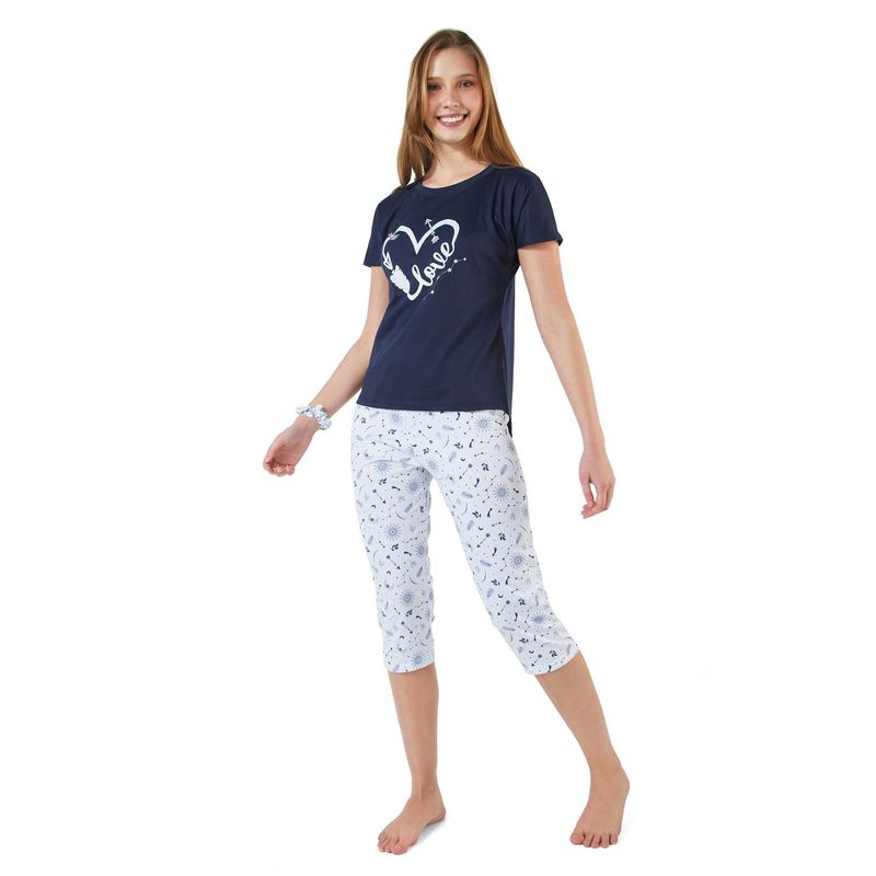 SANTANA - Pijama Capri Mujer Agatha Santana Azul Oscuro