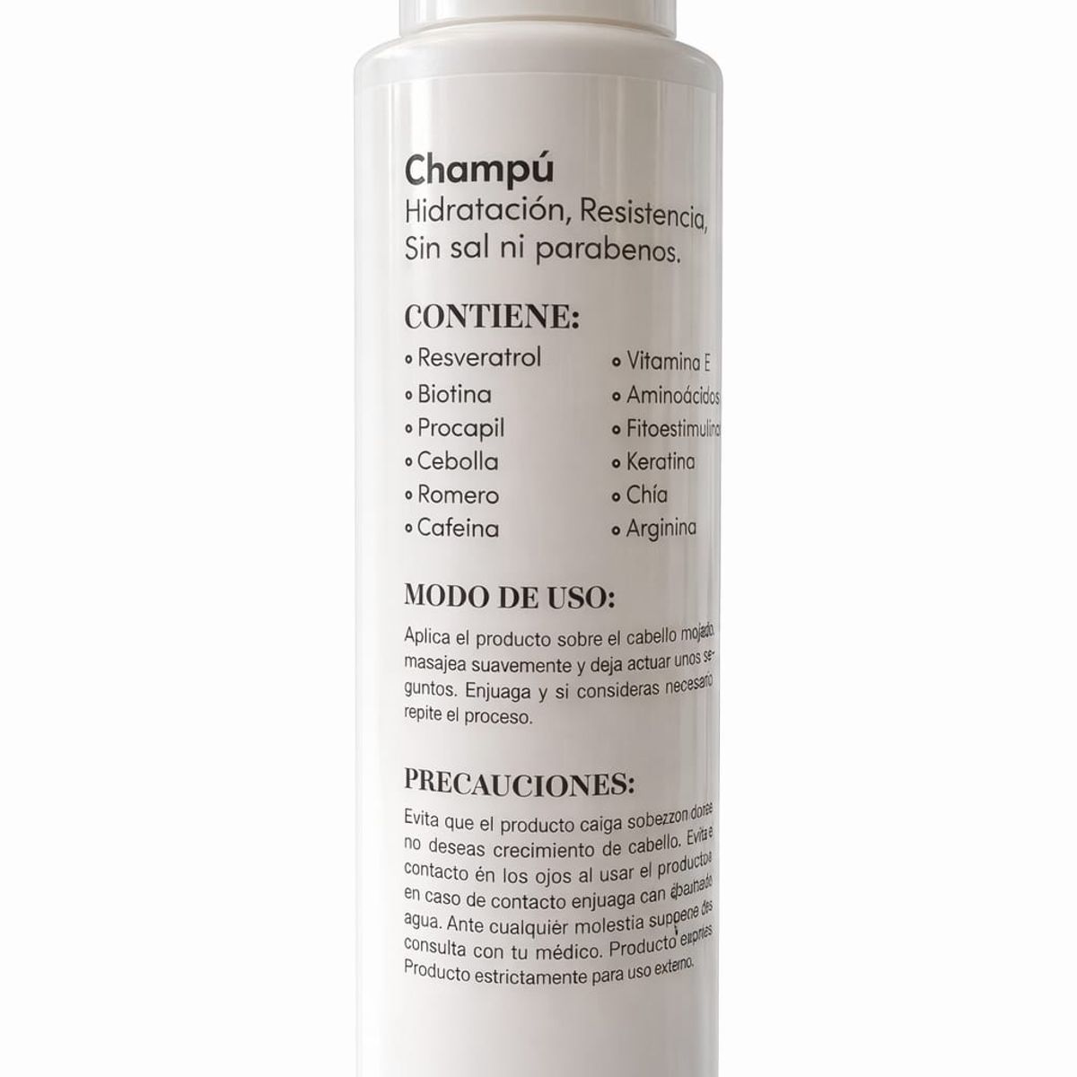 GENERICO - Shampoo Crecimiento de Cabello Mujer Beio Resveratrol Biotina Vitamina E Anti Caída