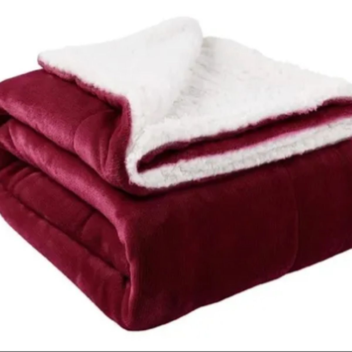 GENERICO - Cobija Termica Sherpa 190x220 cm Semidoble/Doble  Vinotinto
