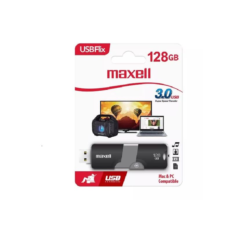 MAXELL - Memoria Usb Maxell Flix 3.0 128gb Negro