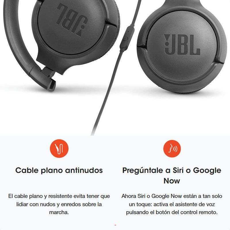 Jbl Tune 500 Audífonos Estéreo Sonido Pure Bass Negro JBL
