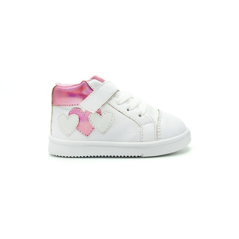 PAPOS - Botas Bebés Happy Corazones Velcro - Zapatos Bebés PAPOS - Crema