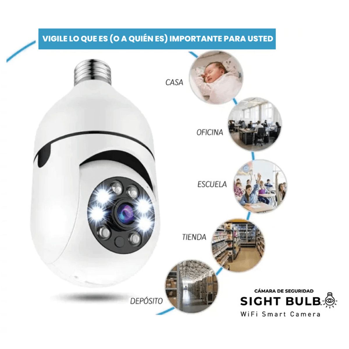 TV NOVEDADES - Cámara De Seguridad Inalámbrica Sight Bulb