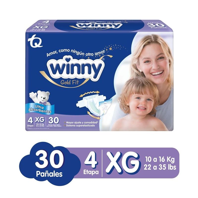 WINNY - Pañales Winny Gold Fit Etapa 4 X 30Und