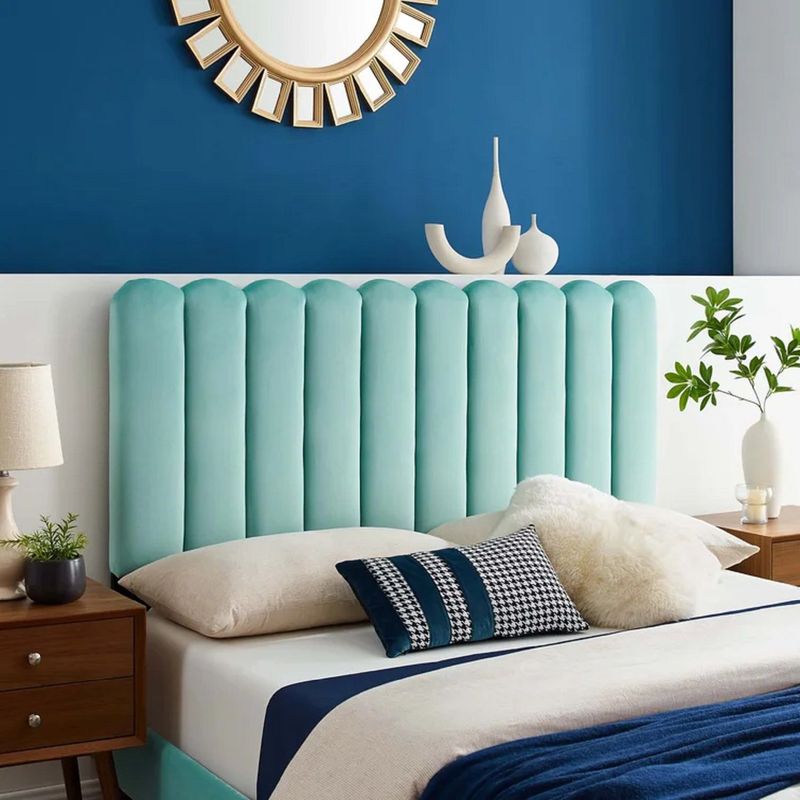 BANZAY - Cabecero Paneles Curvos Cama Queen - Menta