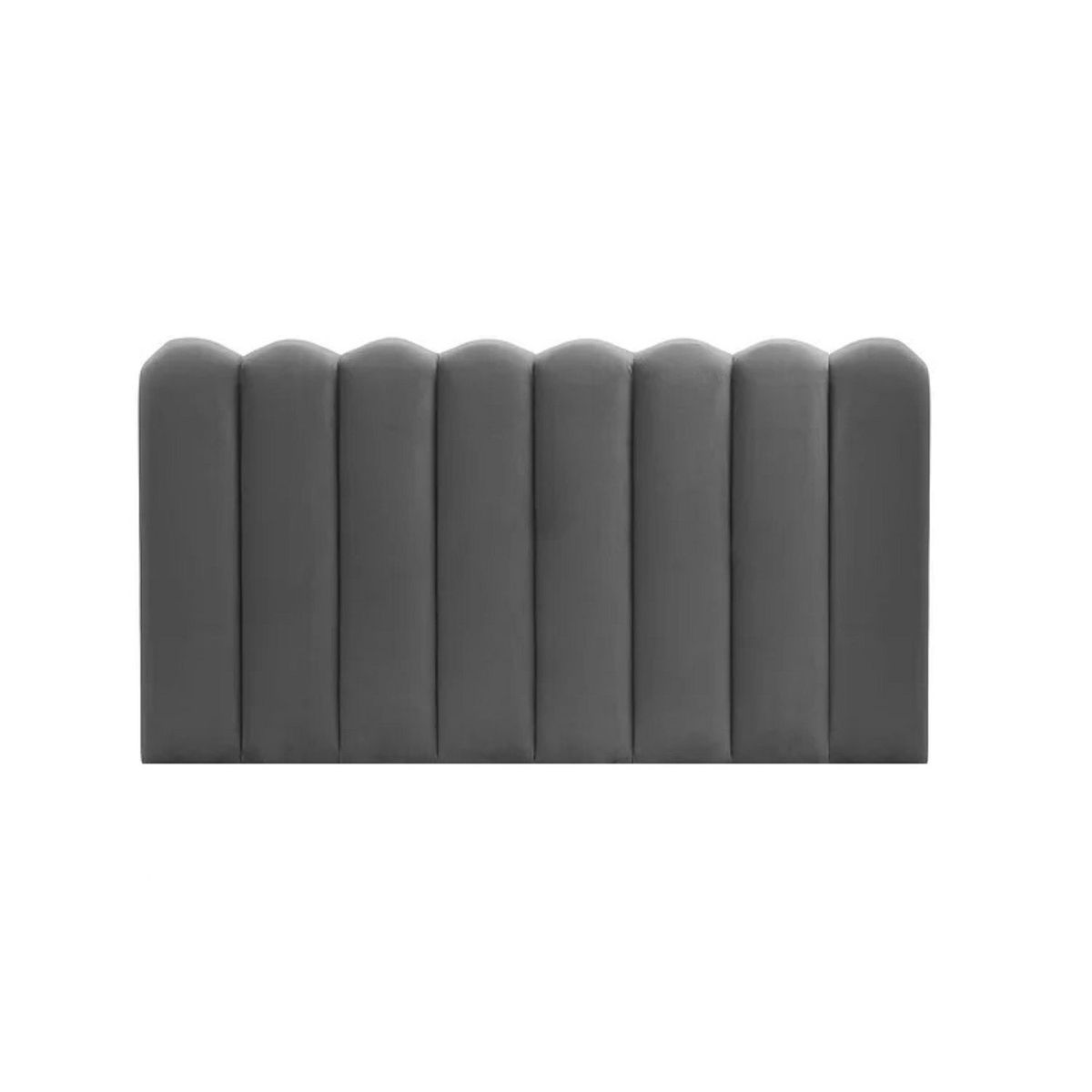 BANZAY - Cabecero Paneles Curvos Cama Queen - Gris Oscuro