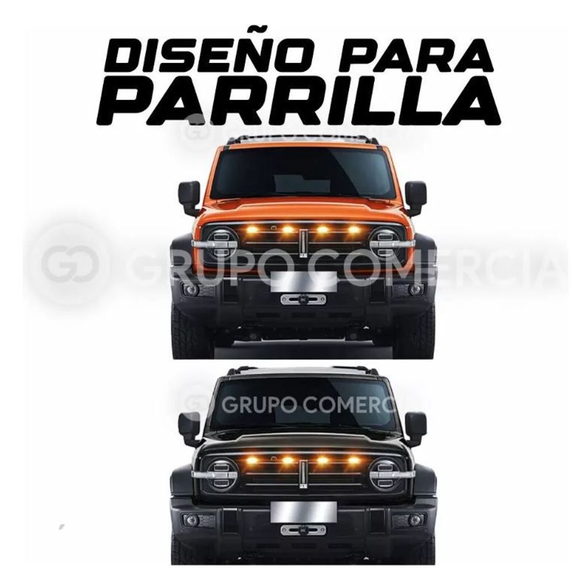 SHENGSHOU - Luces Led Amarillas Lujo Para Persiana Parrilla Tipo Ford X4