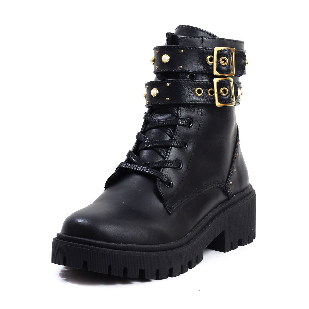 VILLABONR - Botas Cuero Mujer VillabonR VDM-5057 Negro Correas Taches