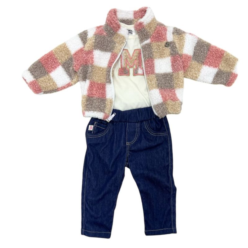 MATI MARIA TIRITAS - Conjunto bebe niña chaqueta acolchada  body  jogger tipo jean