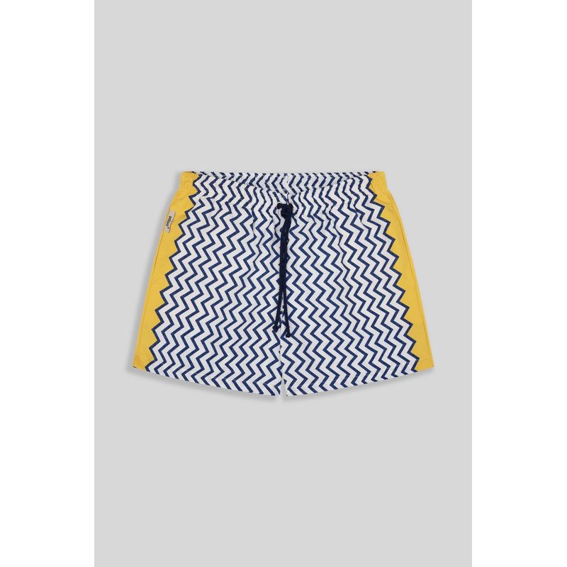 SOLOIO - Pantaloneta de baño zigzag marino