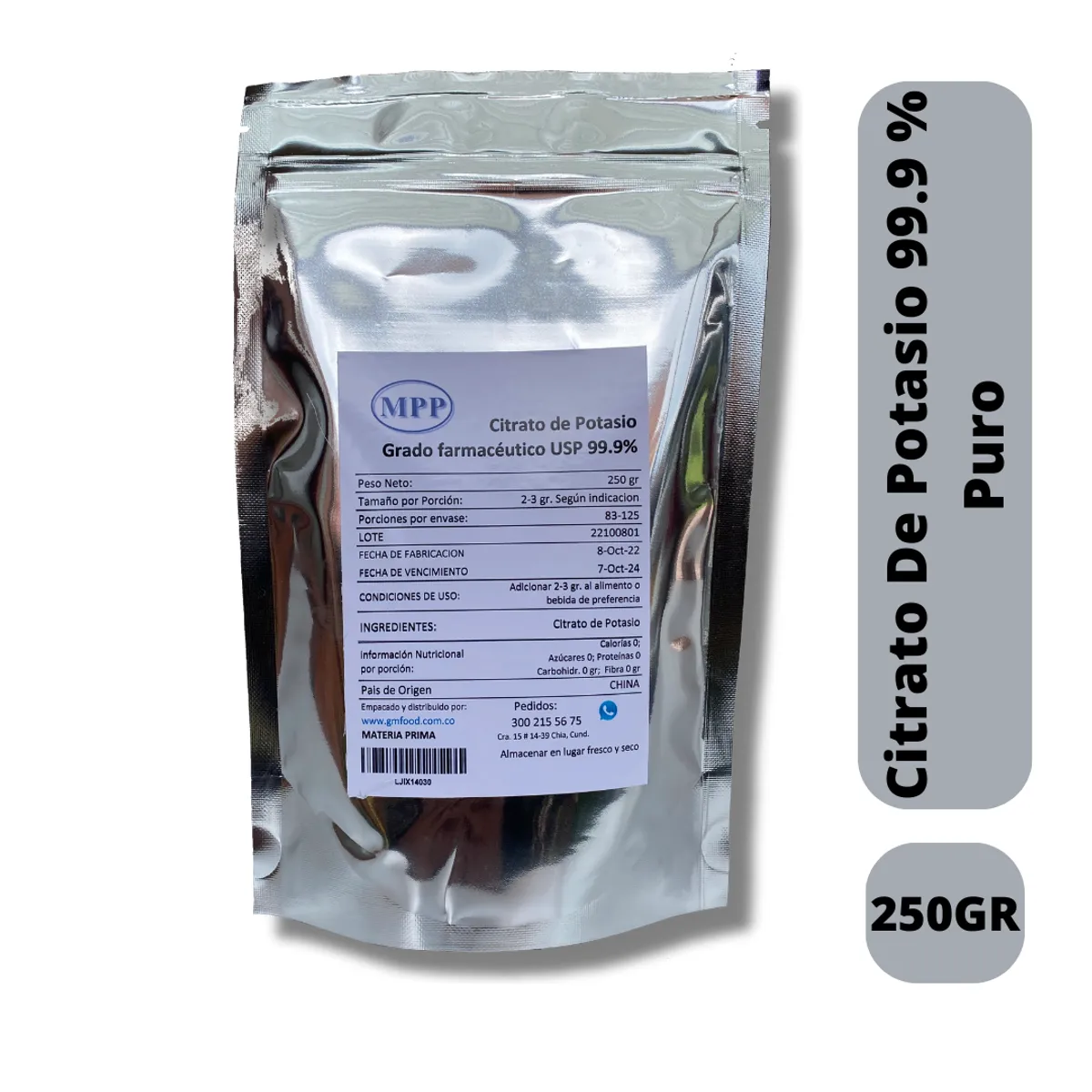 GENERICO - Citrato De Potasio 999% Puro 250gr