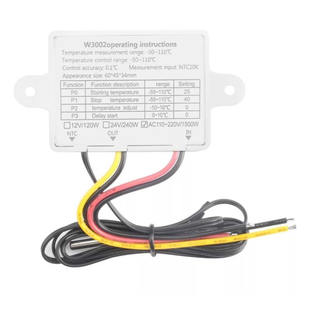 GENERICO - Controlador De Temperatura Termostato 120v Sonda 10a Digital