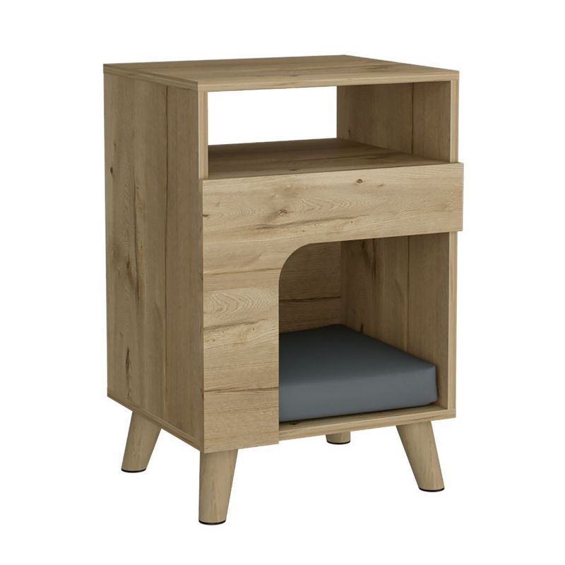 RTA DESIGN - Mesa de Noche Yersi Café Claro con espacio para tu mascota