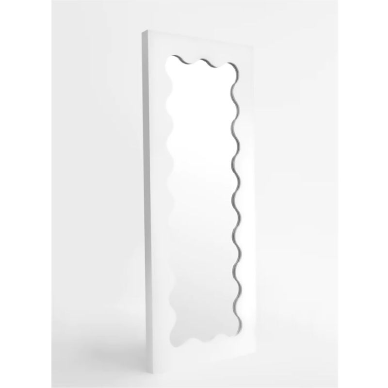 DE CASA - Espejo Ondulado de Piso - Blanco - 60 x 150 cm.