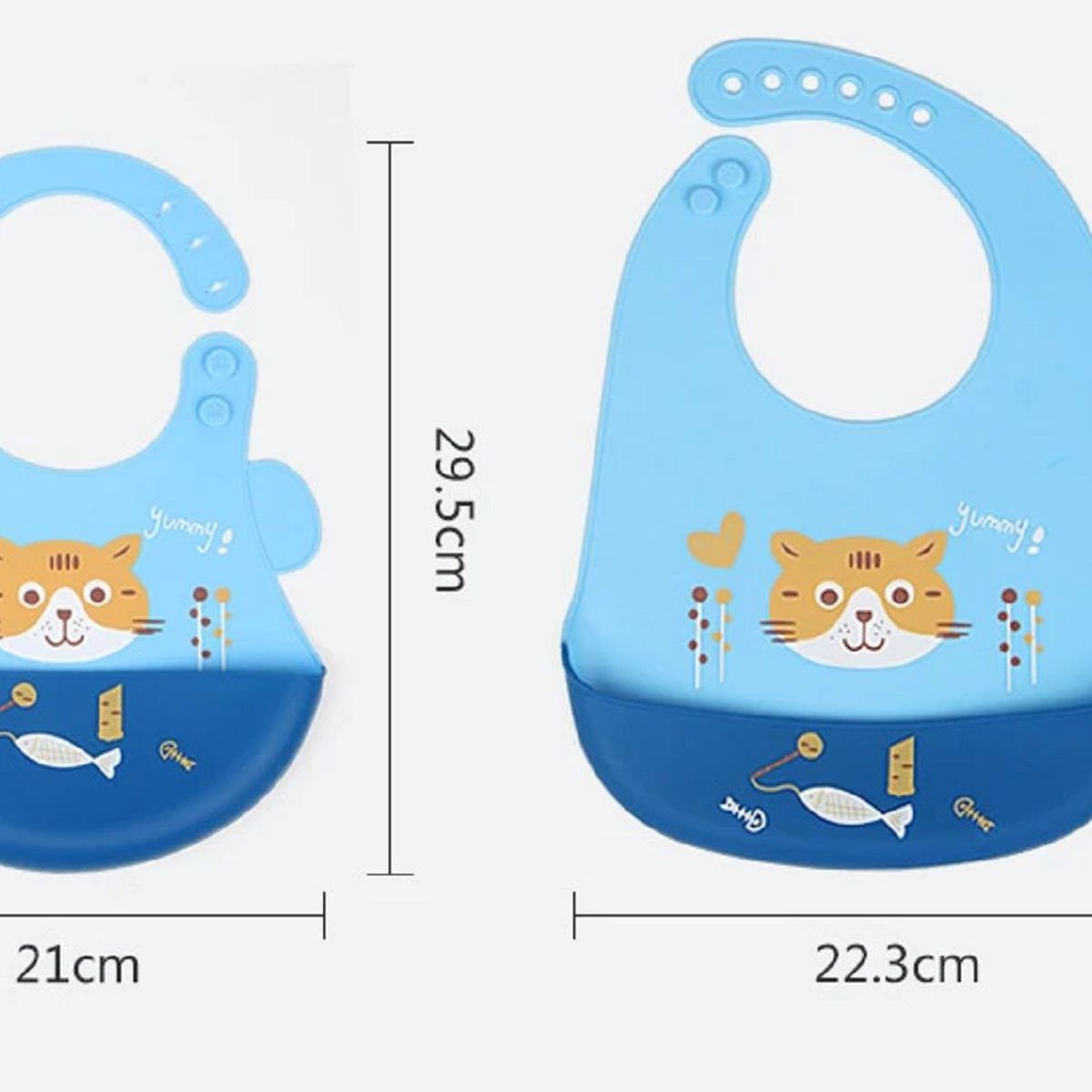 GENERAL - Babero En Silicona Con Recolector Contenedor Bebe Infantil Niño Azul