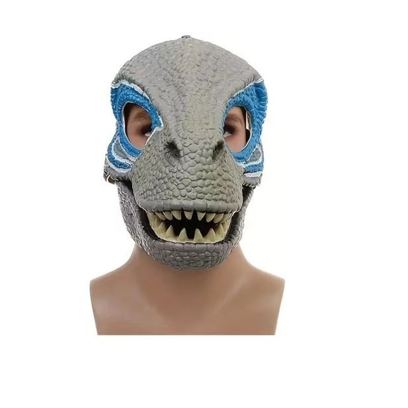 KIDSHOP - Mascara De Velociraptor Dinosaurio Azul Latex