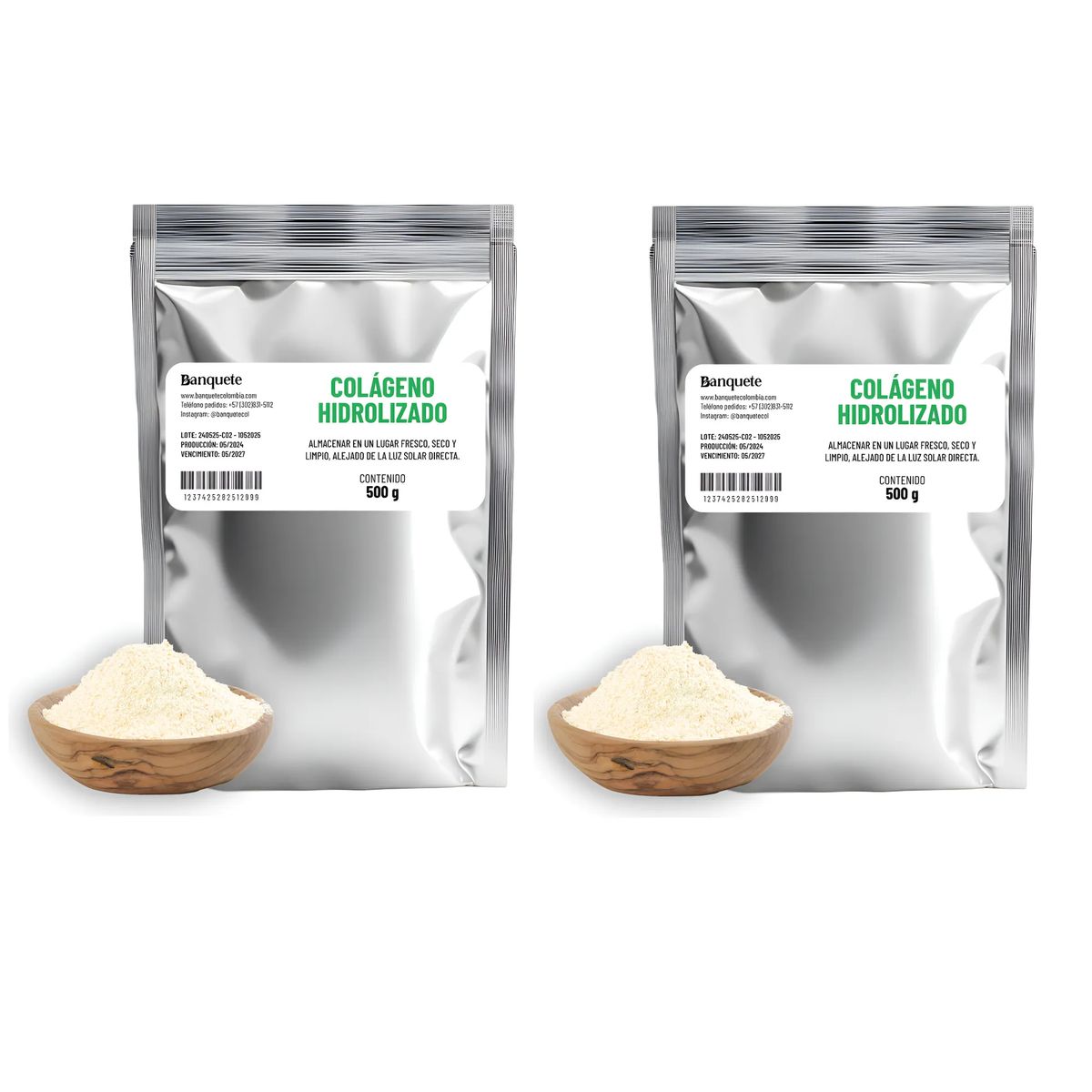 GENERICO - Colageno Hidrolizado Puro 100% x2 uds de 500g 1 kilo