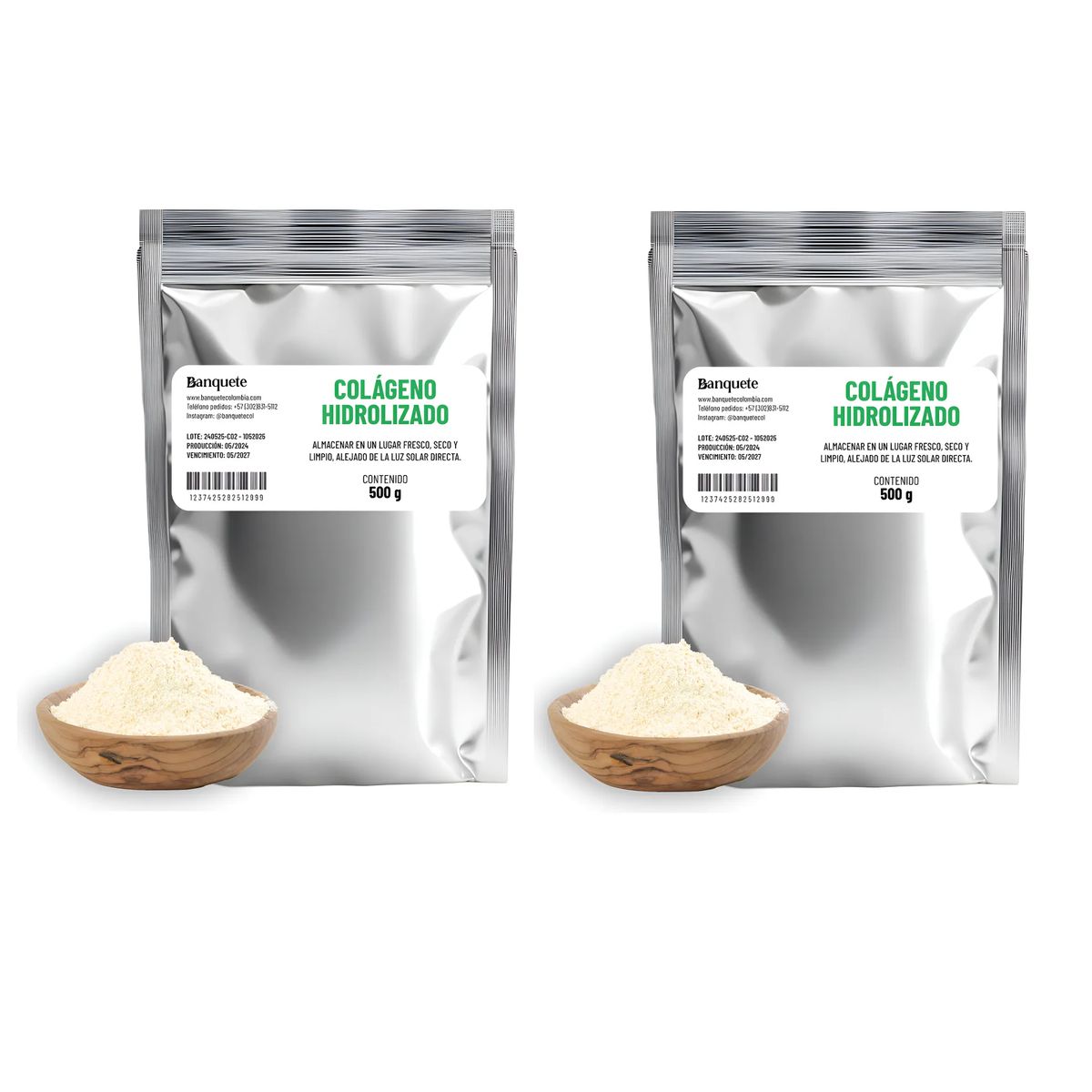 GENERICO - Colageno Hidrolizado Puro 100% x2 uds de 500g 1 kilo