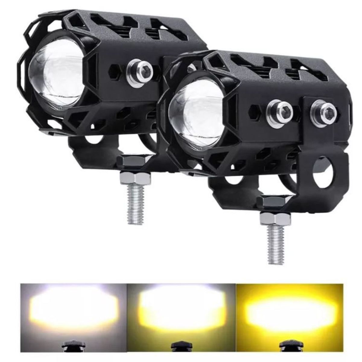 SHEN HUANG - Exploradoras Para Moto Alta Potencia 10.000lm 3 Tonos Switch