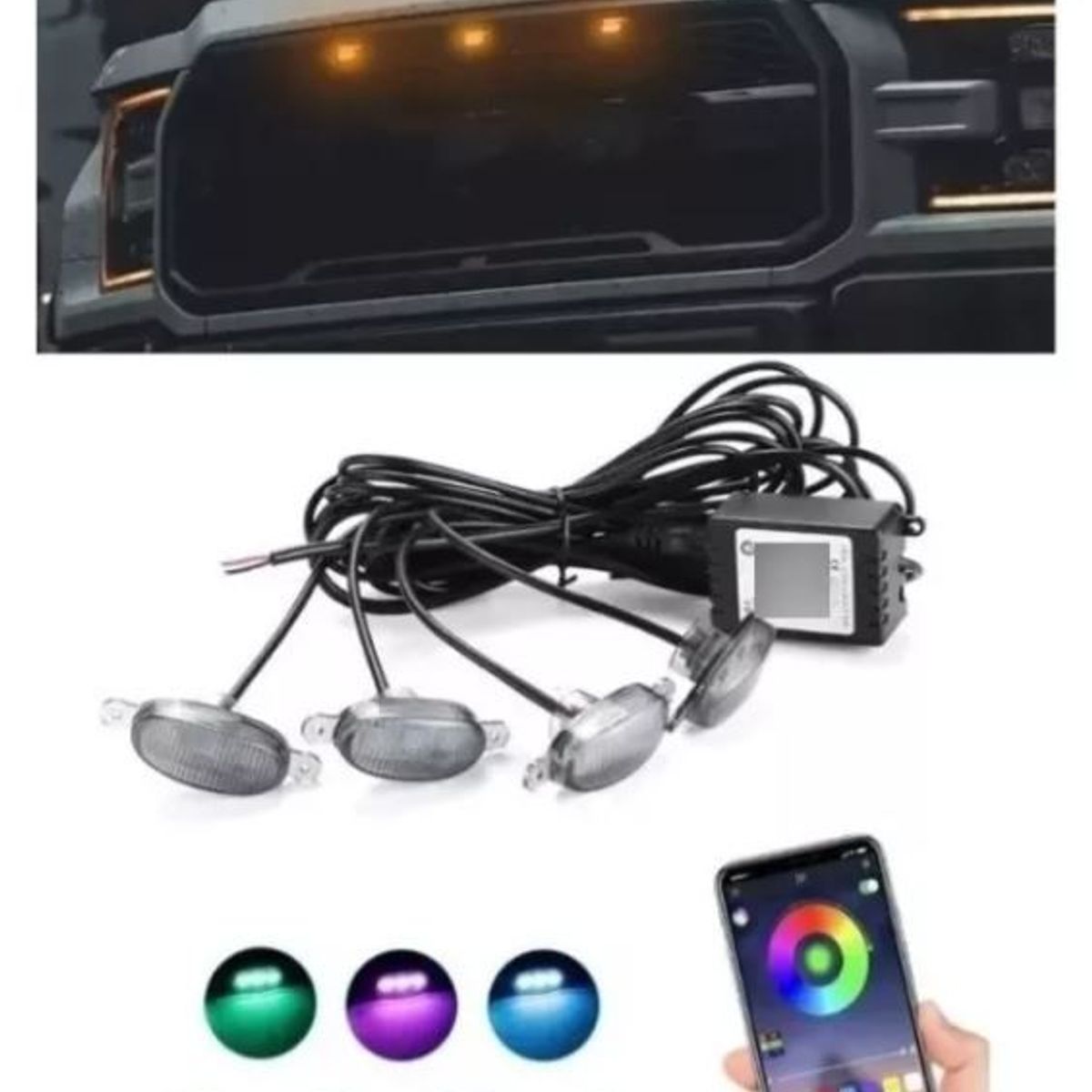 10 SECONDS - Luces De Persiana Para Carro Camioneta Rgb Con App Multitono
