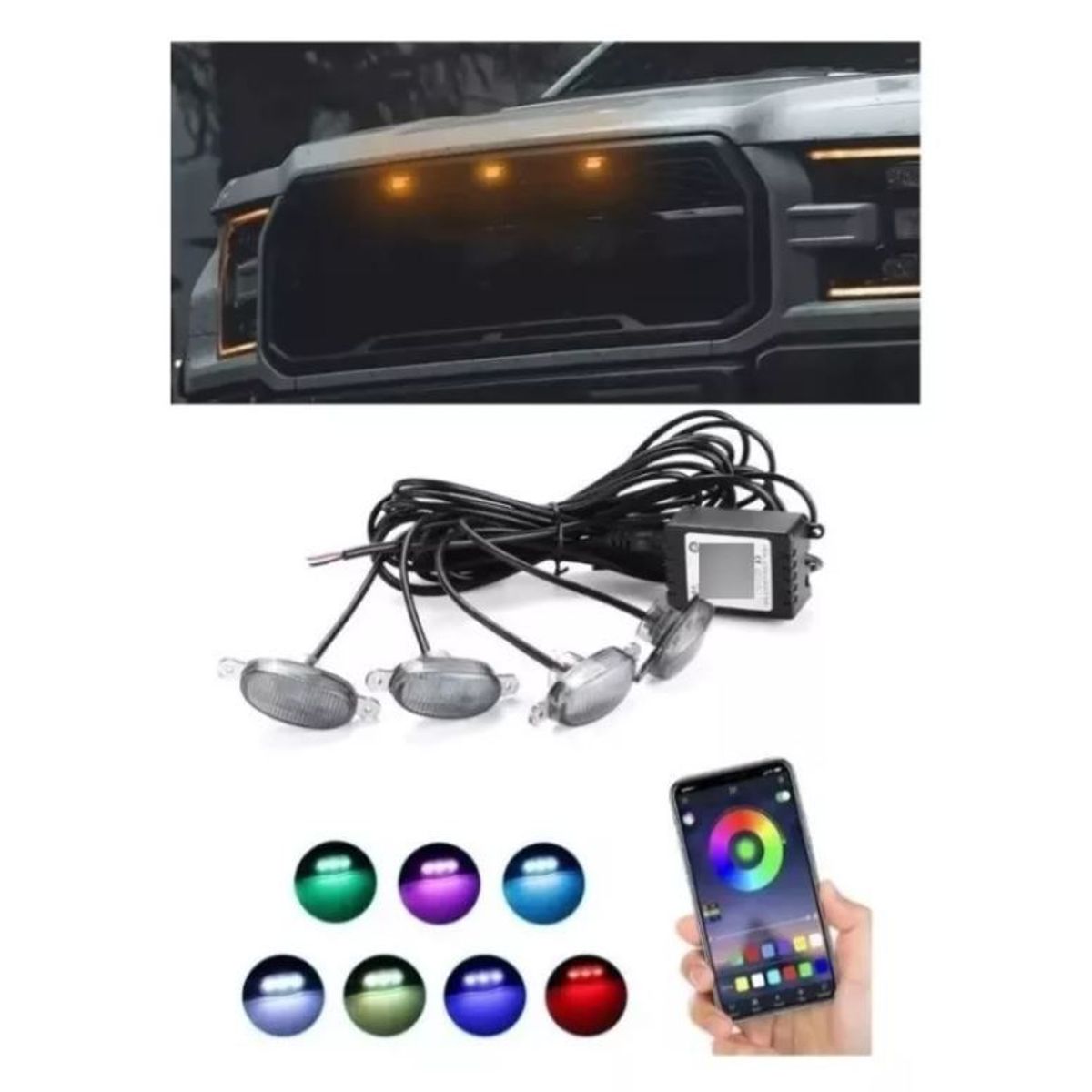 10 SECONDS - Luces De Persiana Para Carro Camioneta Rgb Con App Multitono