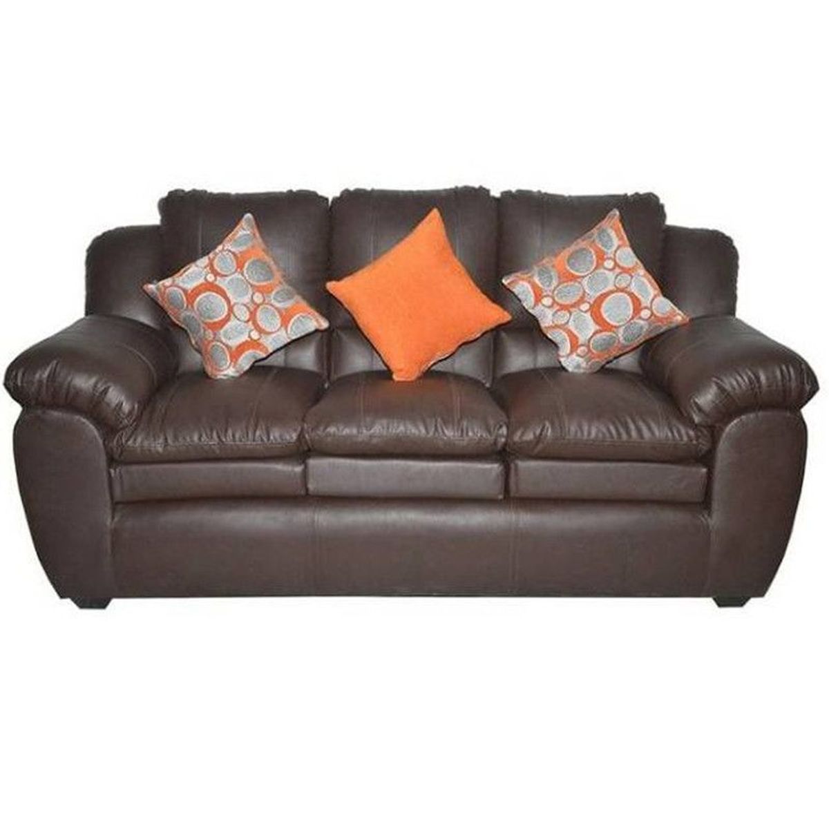 DELUXE FURNITURE - Sofá Miko 3 puestos Marrón cuerina 190x70x80