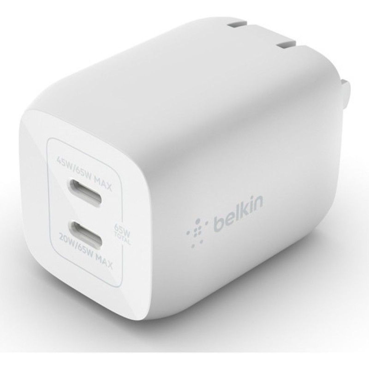 BELKIN - Cargador Dual Belkin 65w Boostcharge Pro Usb Tipo C Gan Pd