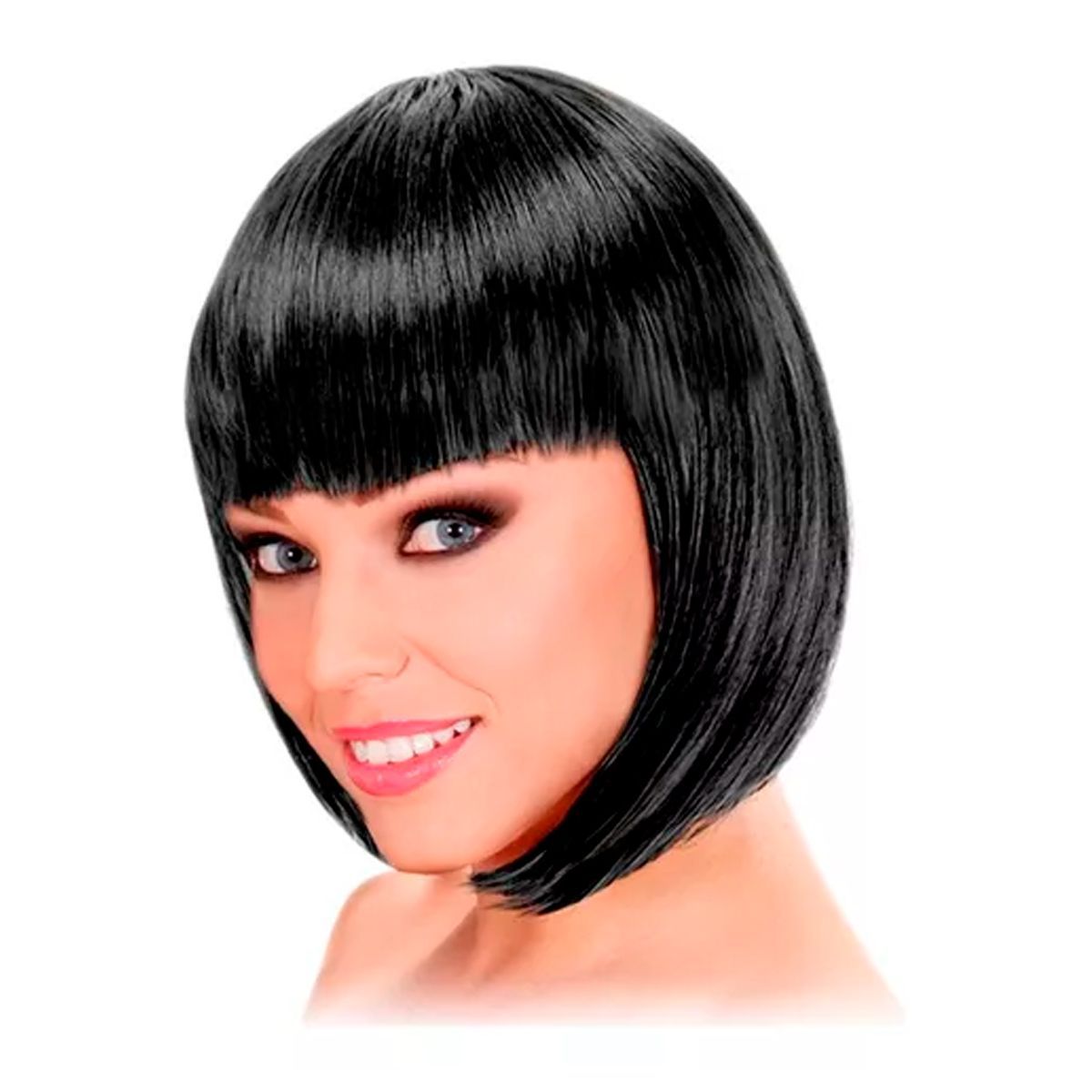 GENERICO - Peluca Corta NEGRO Disfraz Party Halloween Cabello Sintético