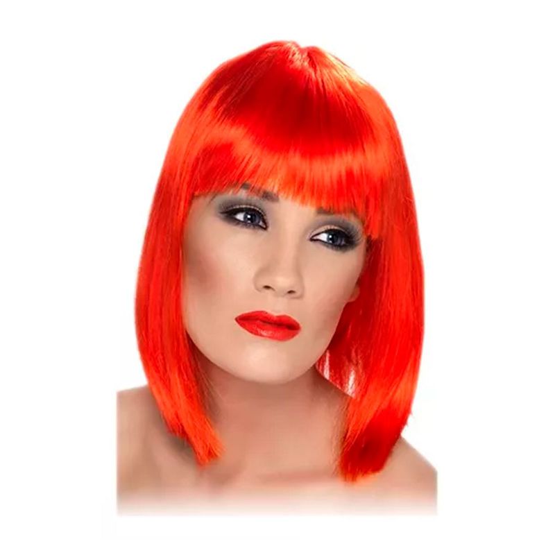 GENERICO - Peluca Corta Color Disfraz Party Halloween Cabello Sintético