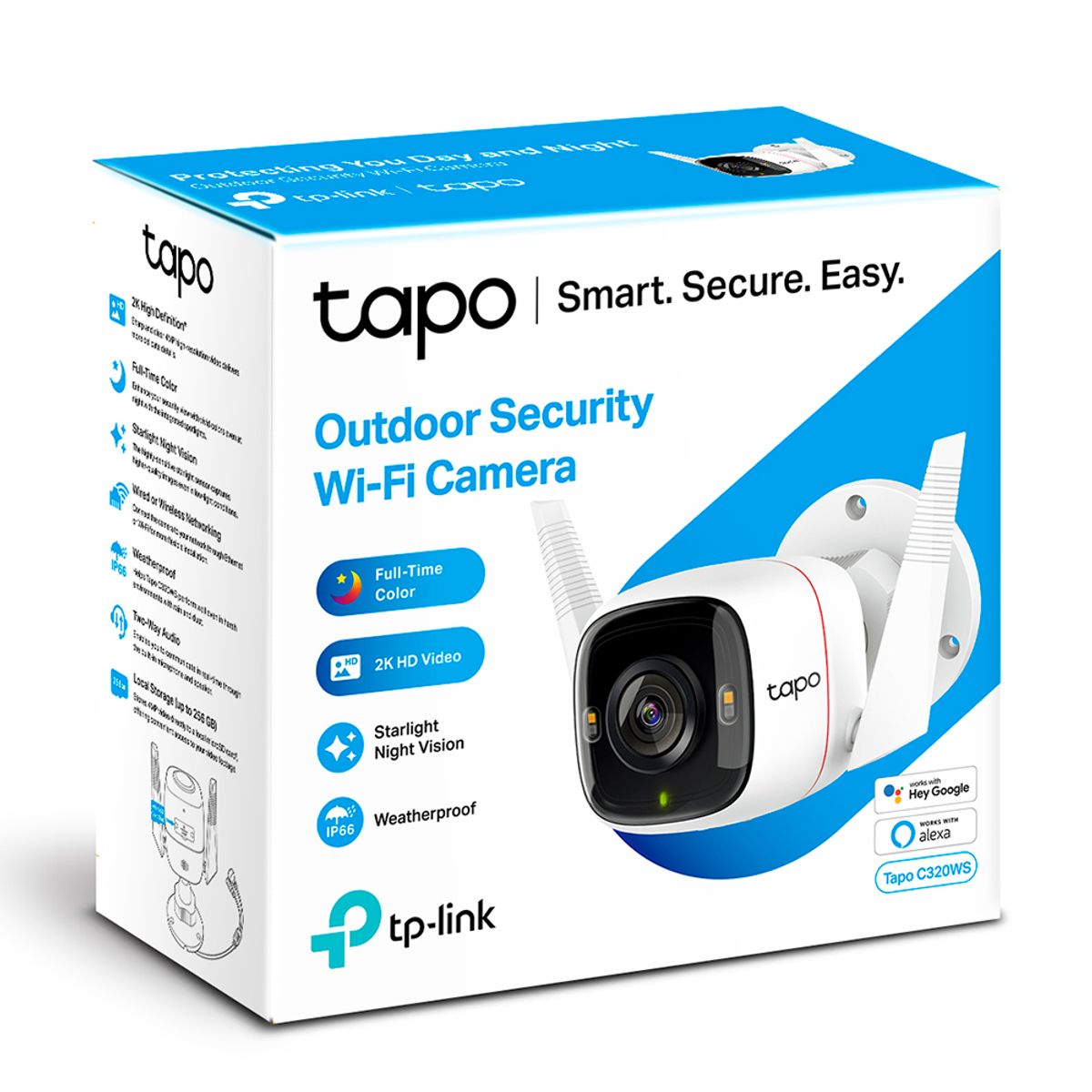 TP LINK - Cámara Ip Wifi Exterior 2k Tp-link Tapo C320ws  Night Color