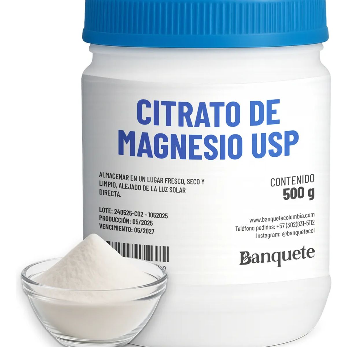GENERICO - Citrato de Magnesio puro en polvo 500gr