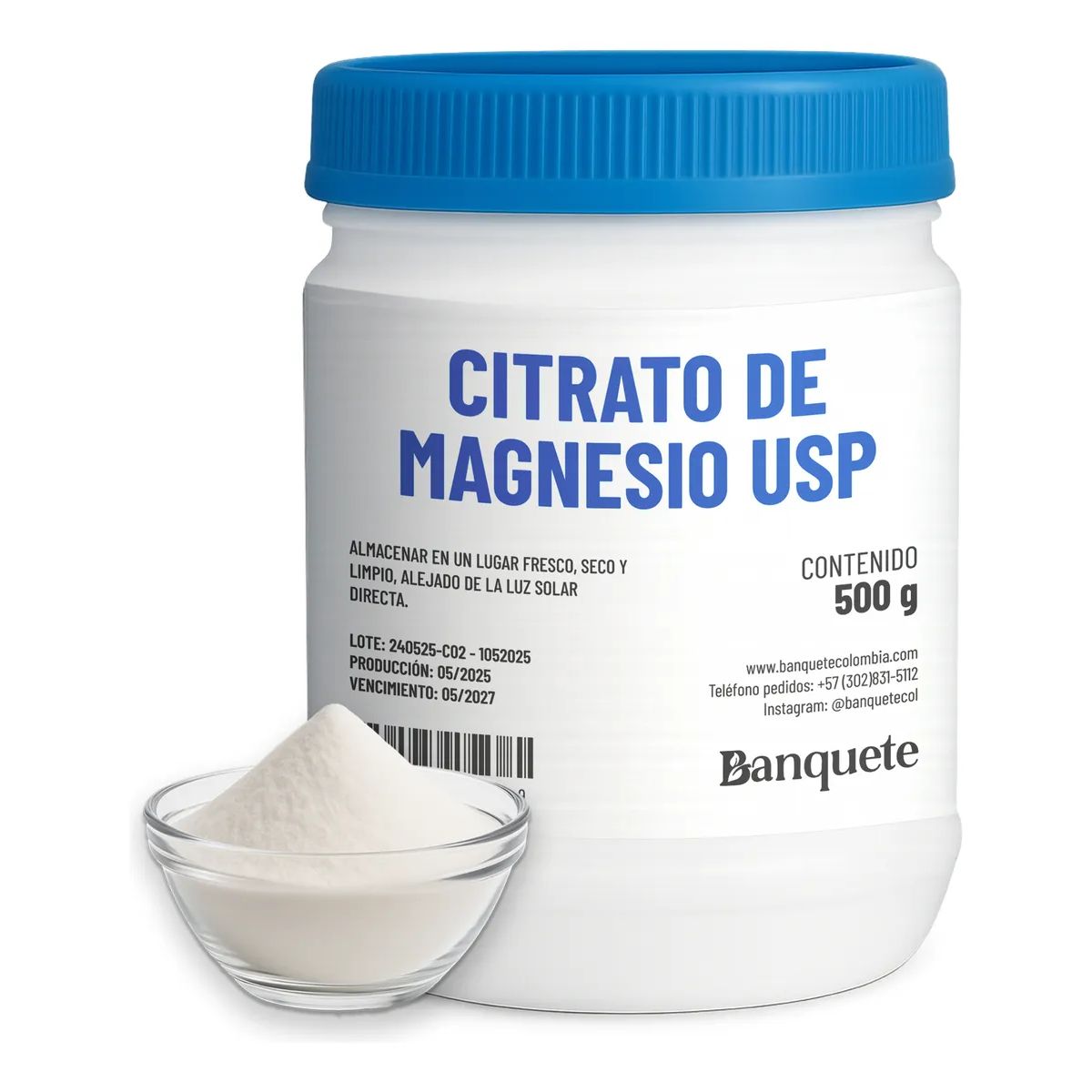 GENERICO - Citrato de Magnesio puro en polvo 500gr