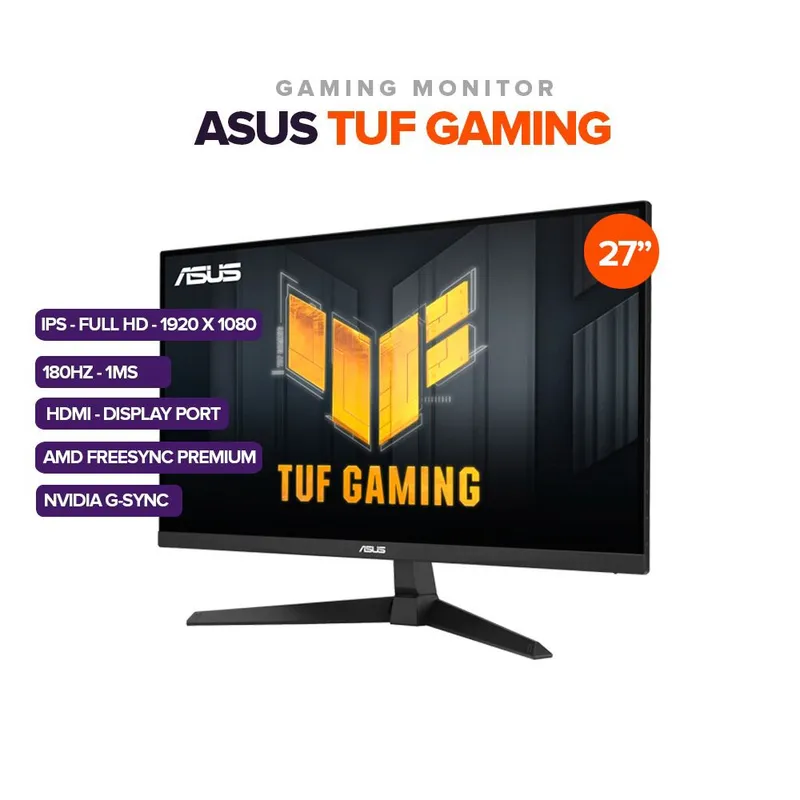 ASUS - Monitor Gamer ASUS TUF 27 FHD 180Hz 1ms IPS FreeSync Premium HDMI DP