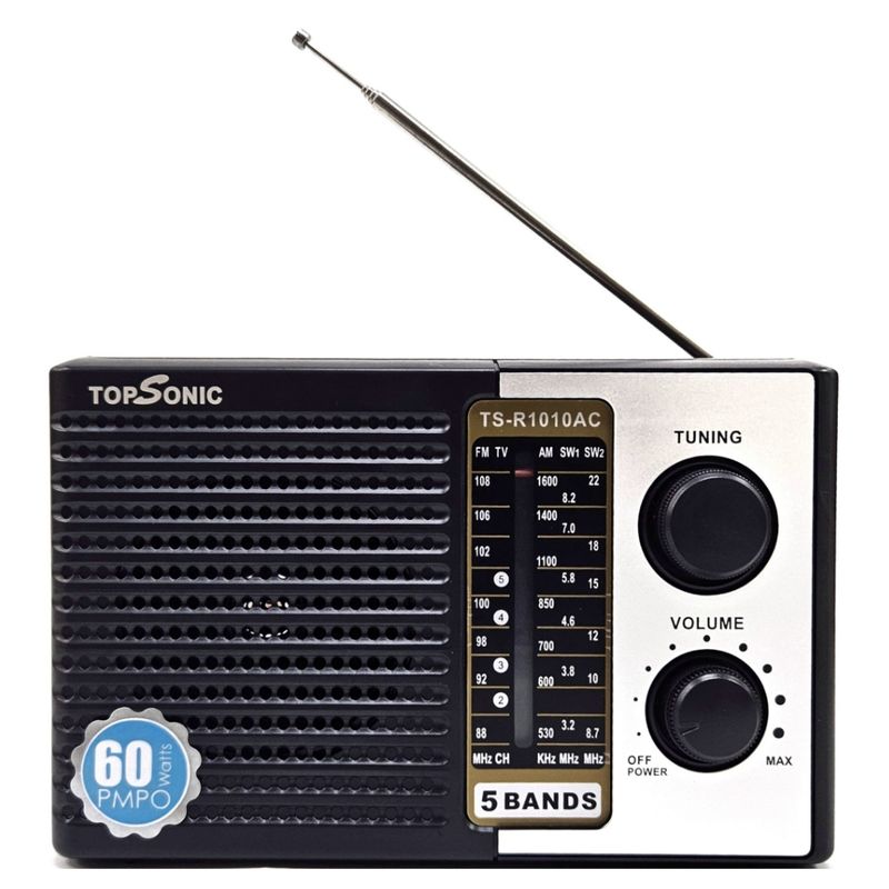 GENERICO - Radio Análogo Am Fm Sw1 Sw2 4 Bandas De Pilas Y Corriente Eléctrica