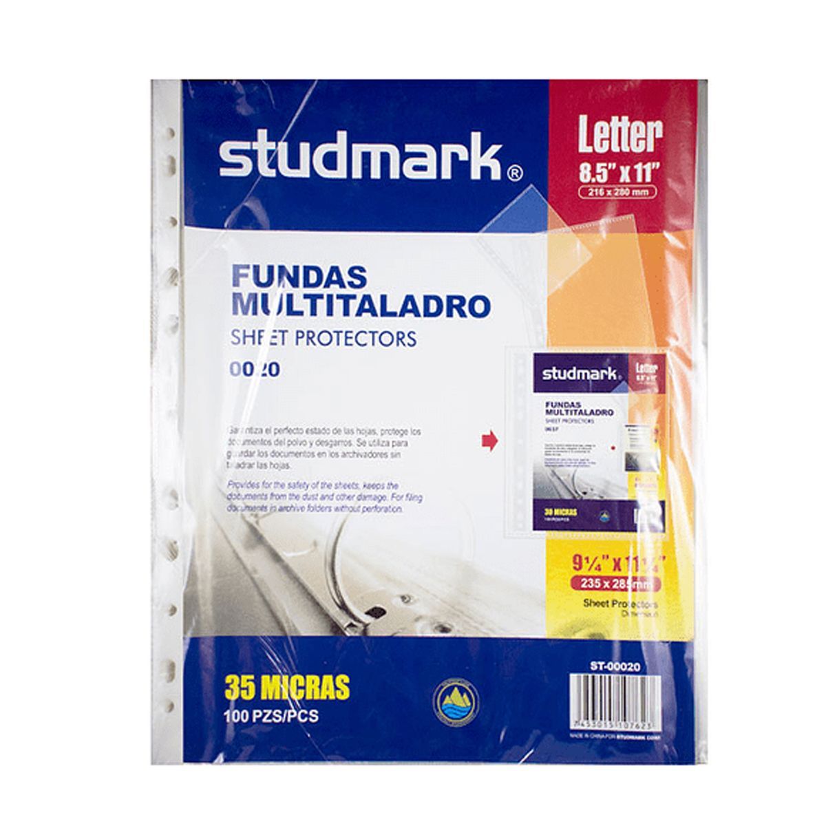 STUDMARK - Bolsillo Catálogo Tamaño Carta 30 Micras X100 Unds Studmark