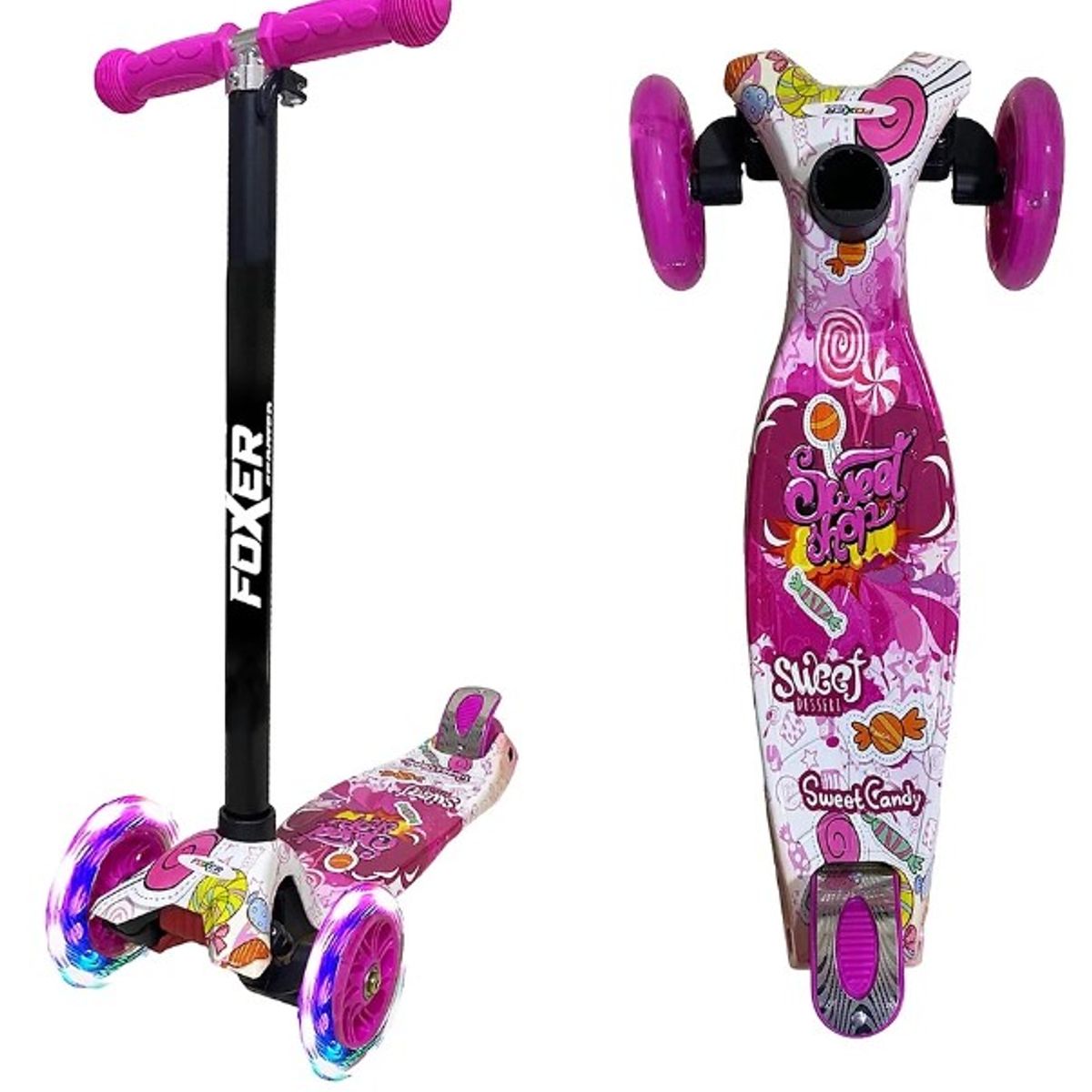 GENERICO - Patineta Scooter Monopatin Estampada Con Luz Niños y Niñas