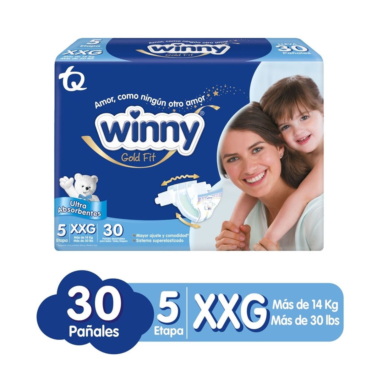WINNY - Pañales Winny Gold Fit Etapa 5 X 30Und