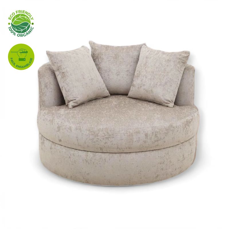 GENERICO - Mueble moderno o silla Tillie redondo para Sala Puff en Color gris