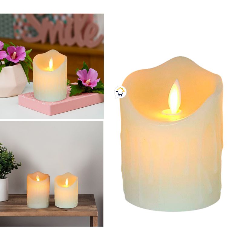 COMPRALOENCASA COM - Vela led mediana efecto realista cera parafina wp22933-1
