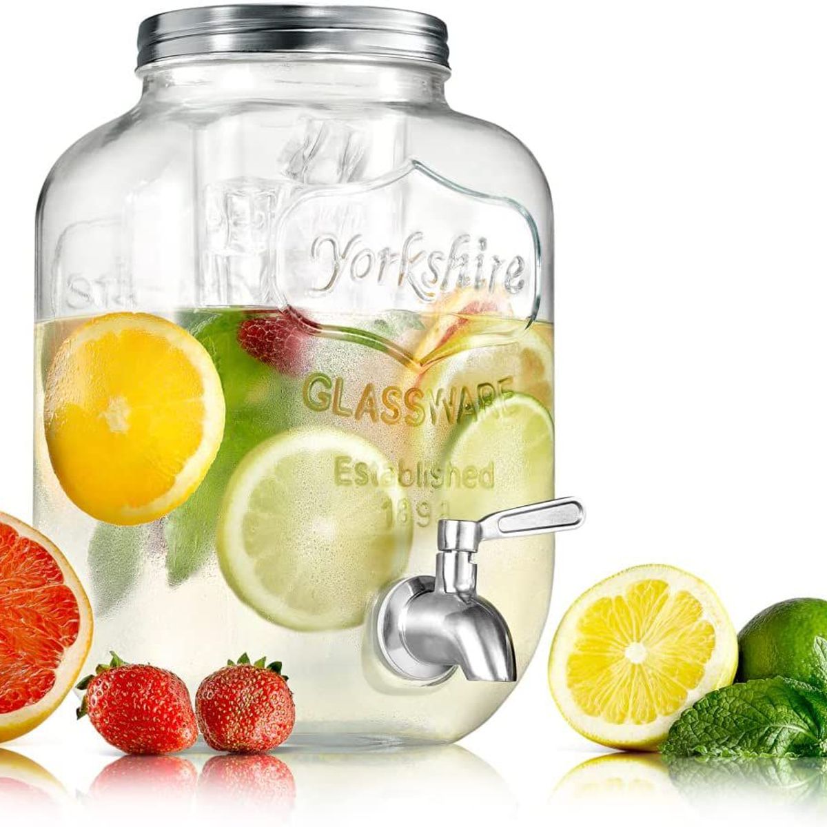 NUTRICHEF - Dispensador de bebidas de vidrio de 1 galón NCDISG1