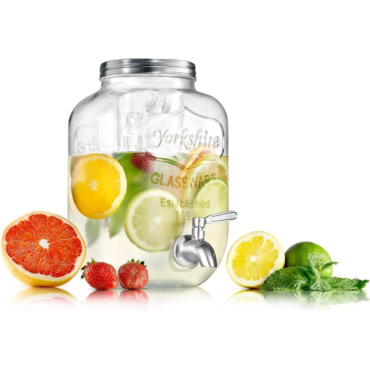 NUTRICHEF - Dispensador de bebidas de vidrio de 1 galón NCDISG1