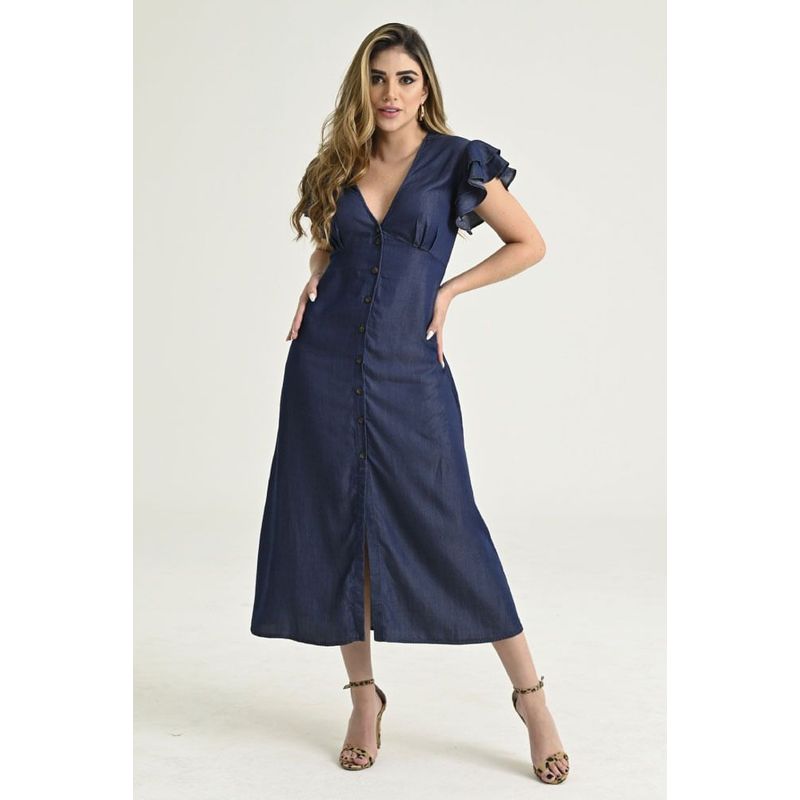 RAGGED - Vestido velino Azul oscuro Ragged