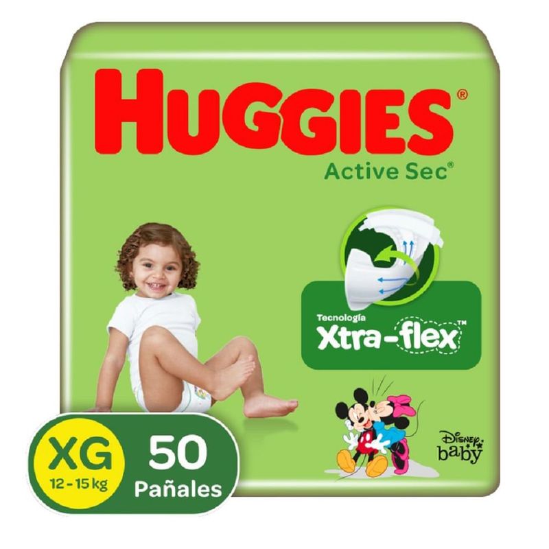 HUGGIES - Pañales Huggies Active Sec Etapa 4/XG 50Und