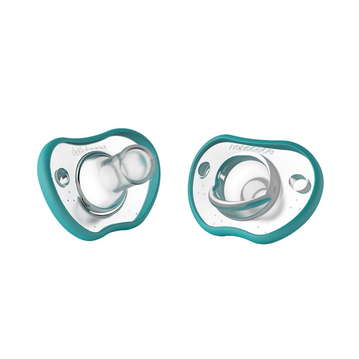 GENERICO - Chupo Nanobebe Flexy Silicona Verde Azul 0-3Meses X 2Und