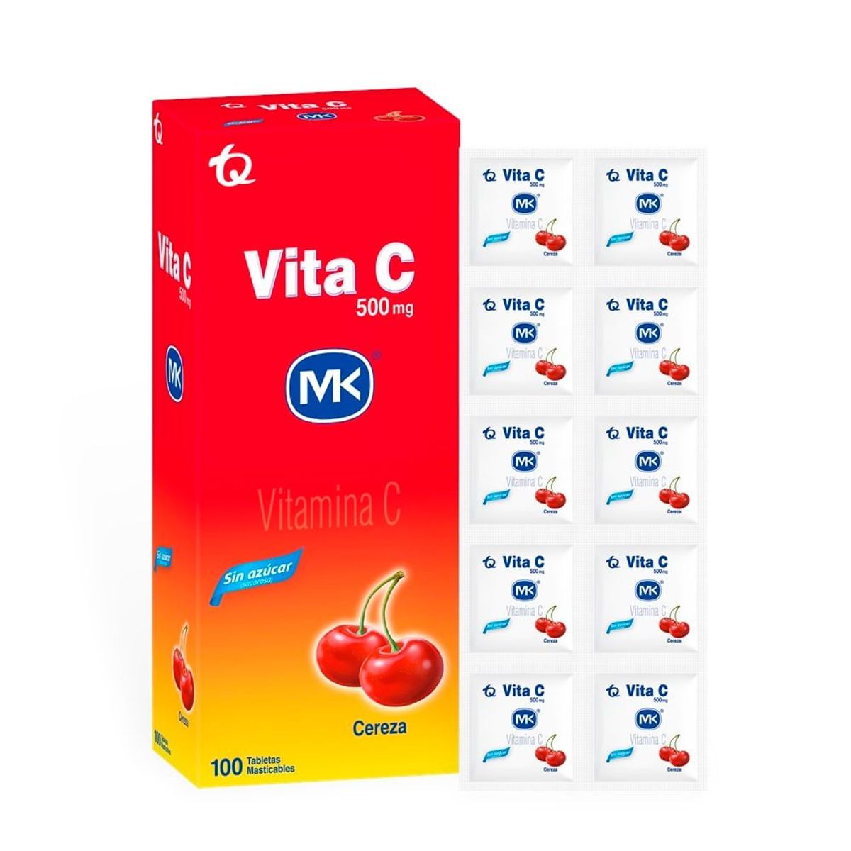 MK - Vitamina C Mk 500Mg Cereza Caja X 100 Tabletas