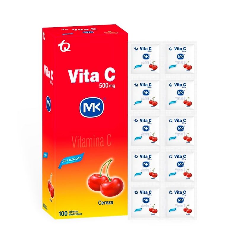 MK - Vitamina C Mk 500Mg Cereza Caja X 100 Tabletas