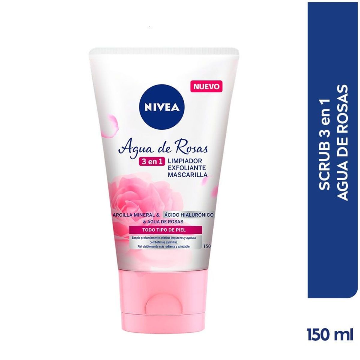 NIVEA - Limpiador Facial Nivea Agua De Rosas 3 En 1 X 150Ml