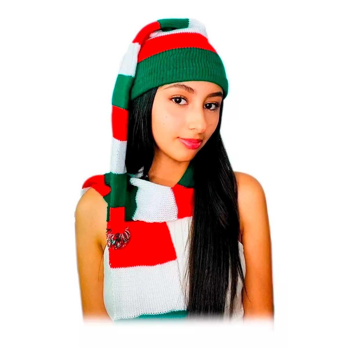 GENERICO - Gorro Largo + Bufanda Navidad 2 En 1 Térmicos Niño Y Adulto