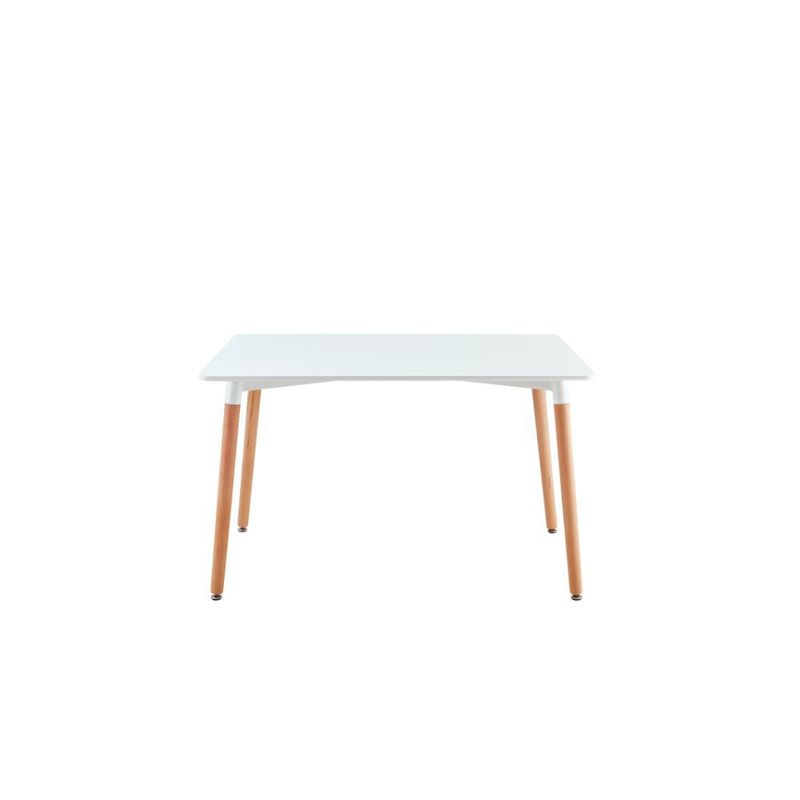 RTA DESIGN - Comedor Cecilia 160, Blanco y Café claro, diseño sencillo 4 puestos