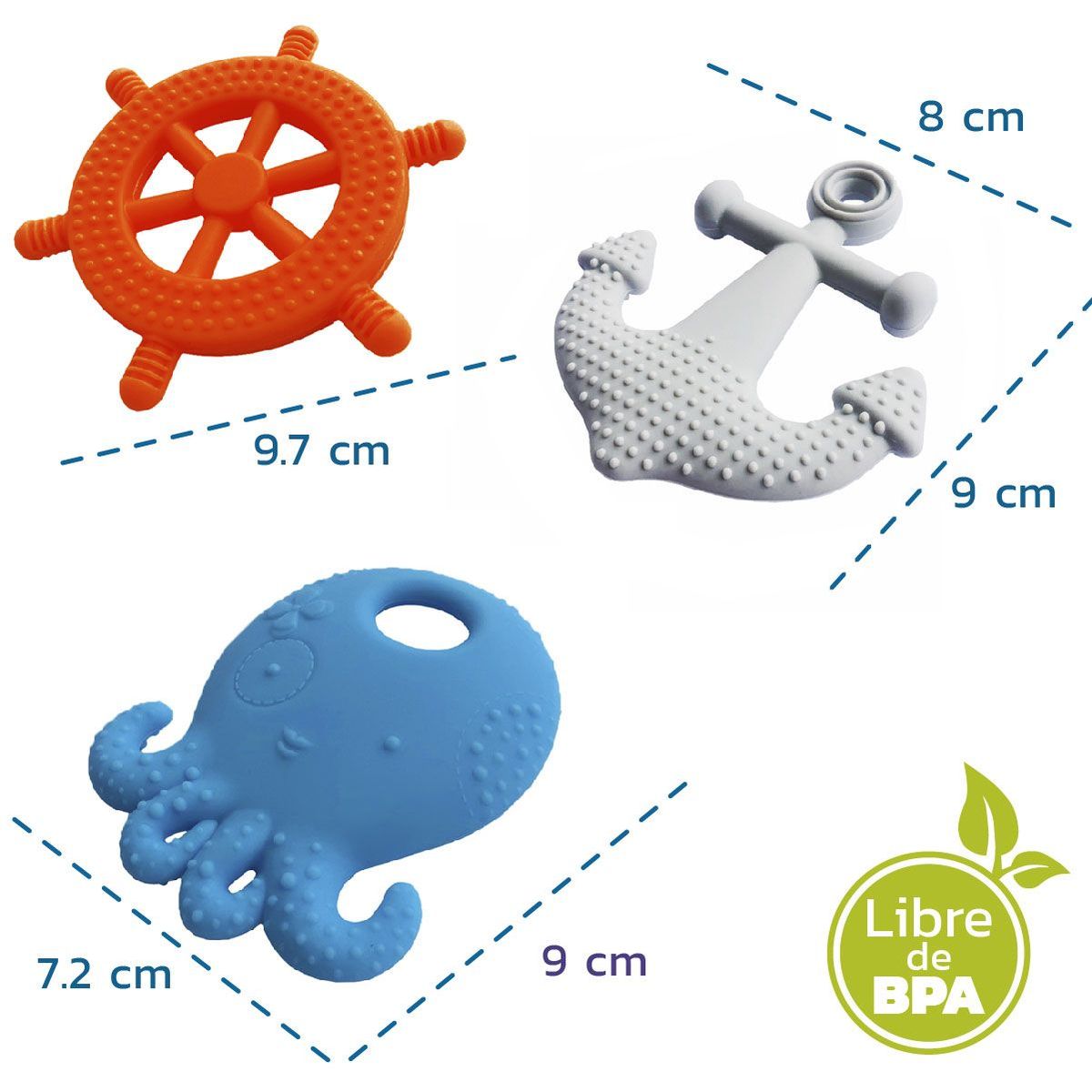 ENFANT'ASY - Llamadientes Mordedor Rasca Encias Bebe Silicona X 3